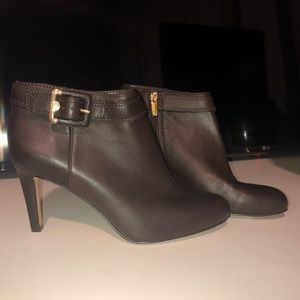 Brown leather boots